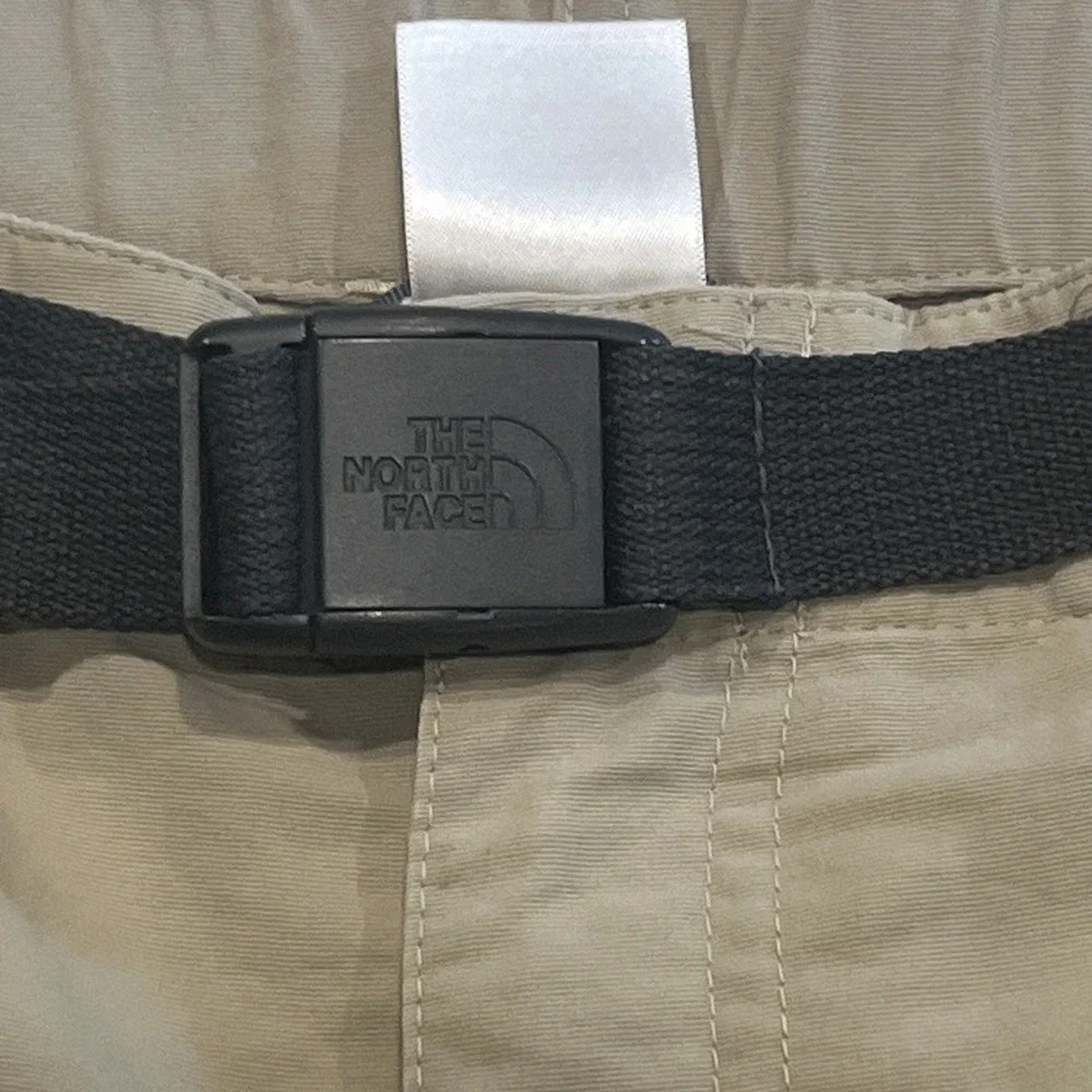 The North Face Cargo Shorts Mens Large Beige Hiking Trail Travel Outdoor Belted